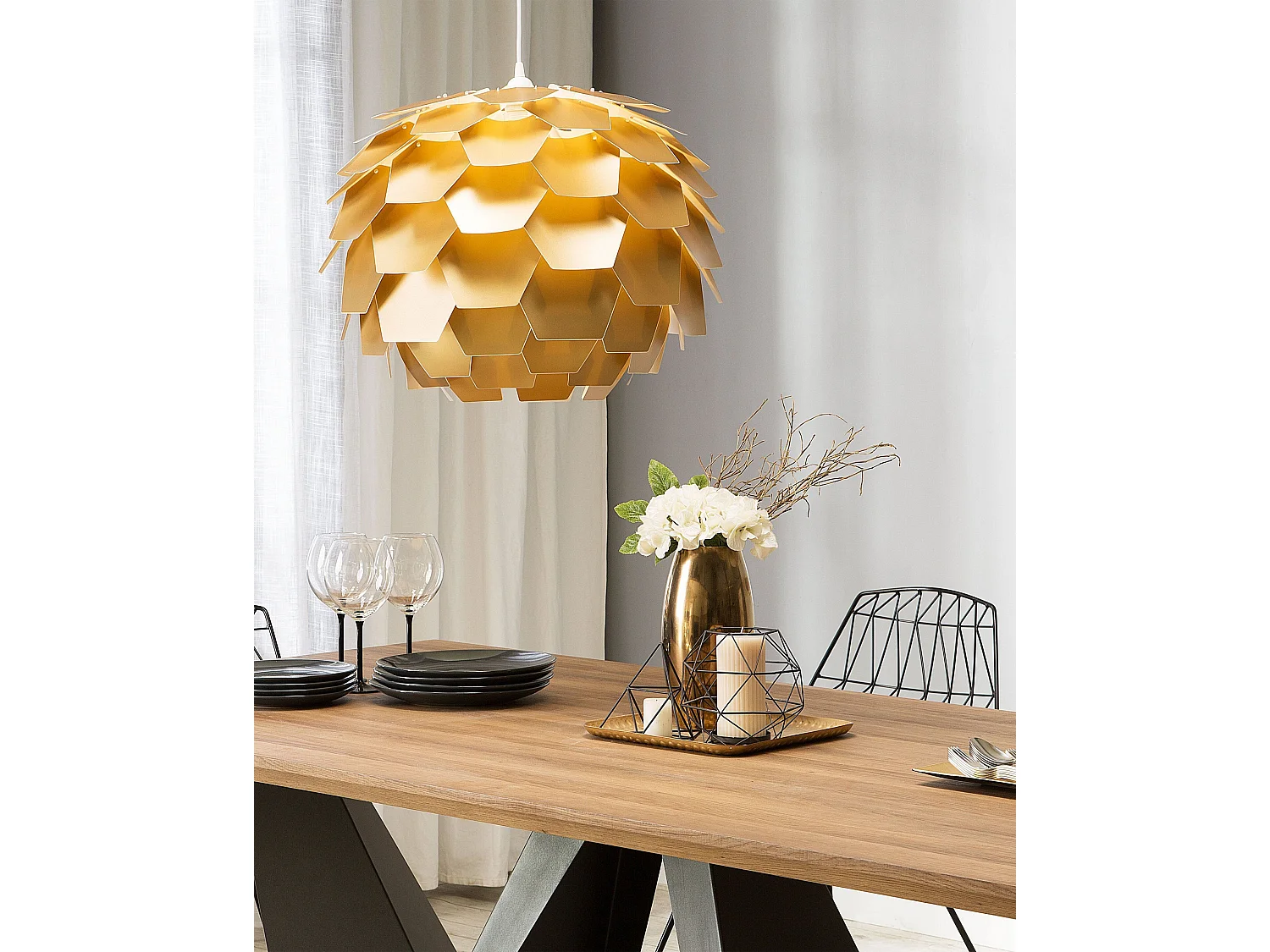 Lampe suspension SEGRE L Doré