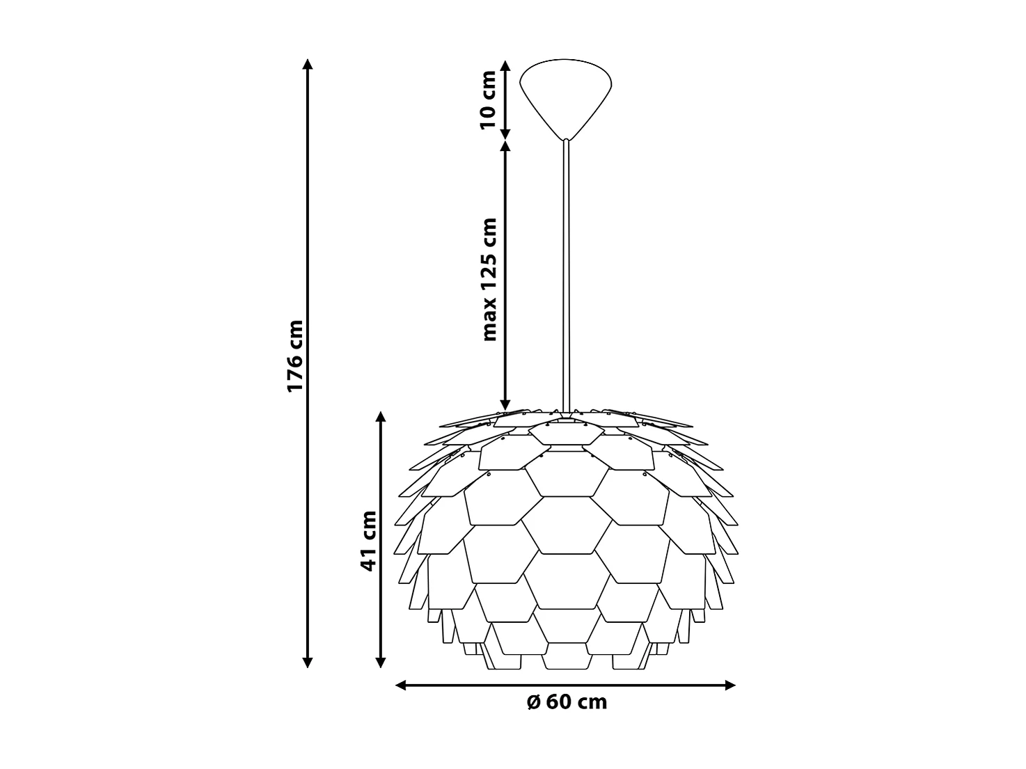 Lampe suspension SEGRE L Doré