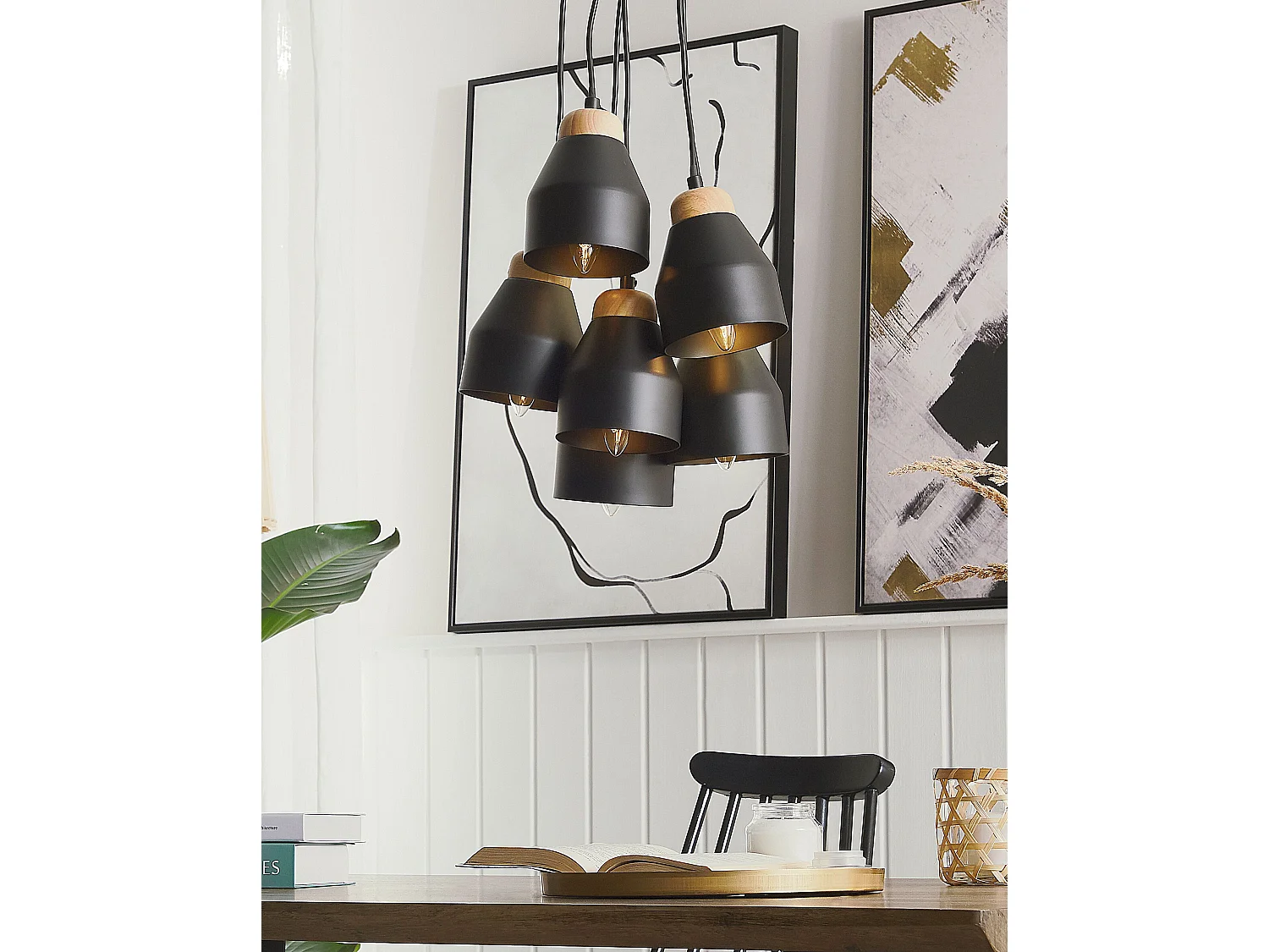 Lámpara colgante CESTOS Metal Negro