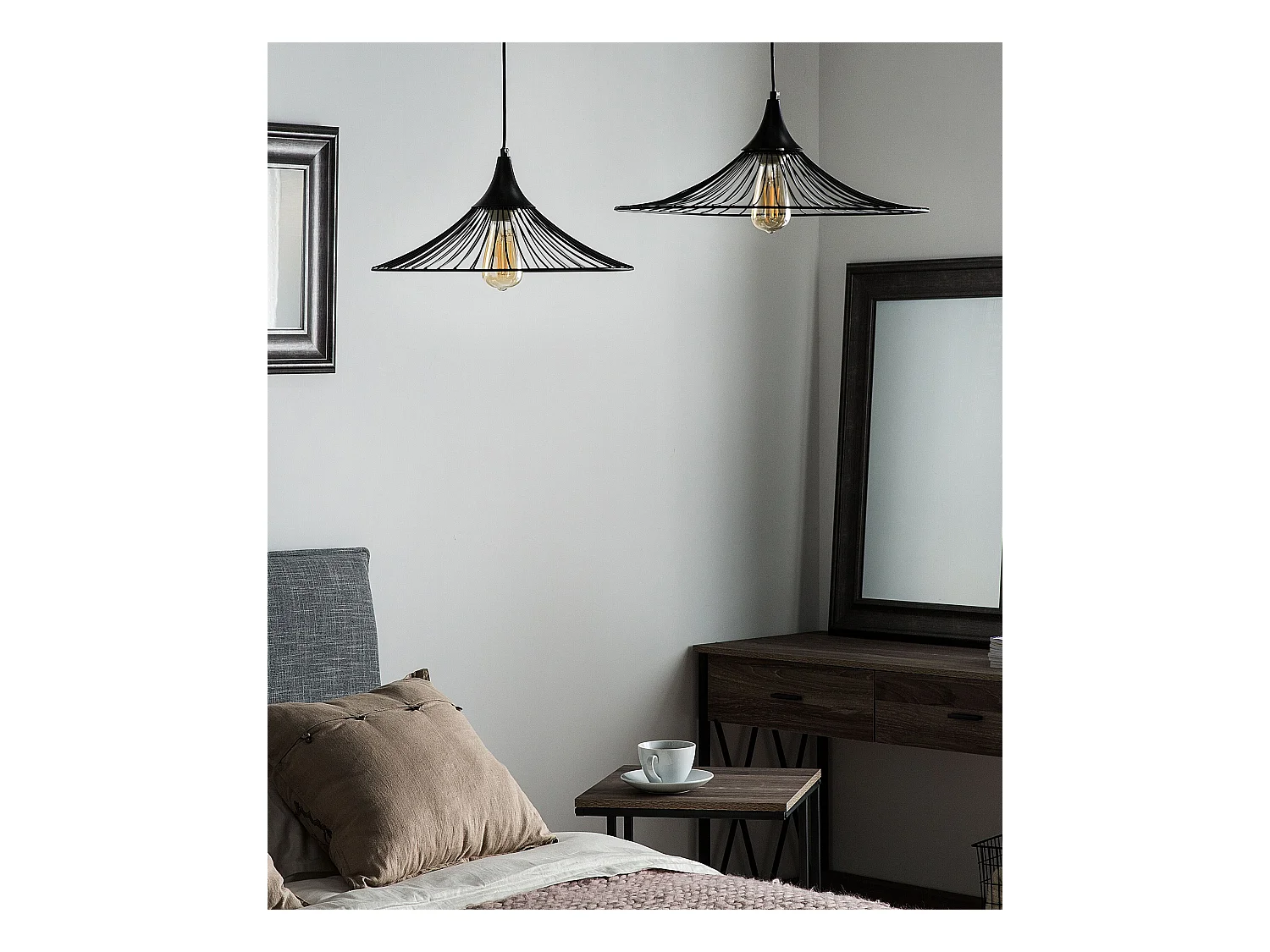 Hängelampe MAZARO Metall Schwarz