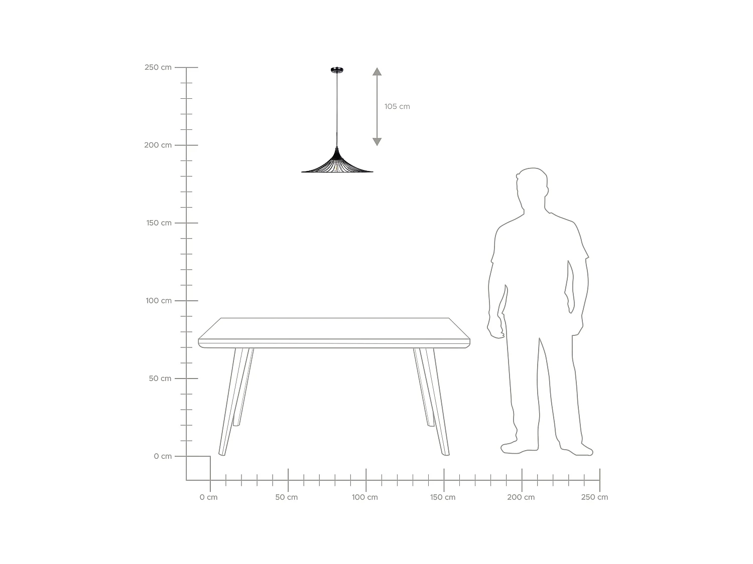 Hängelampe MAZARO Metall Schwarz