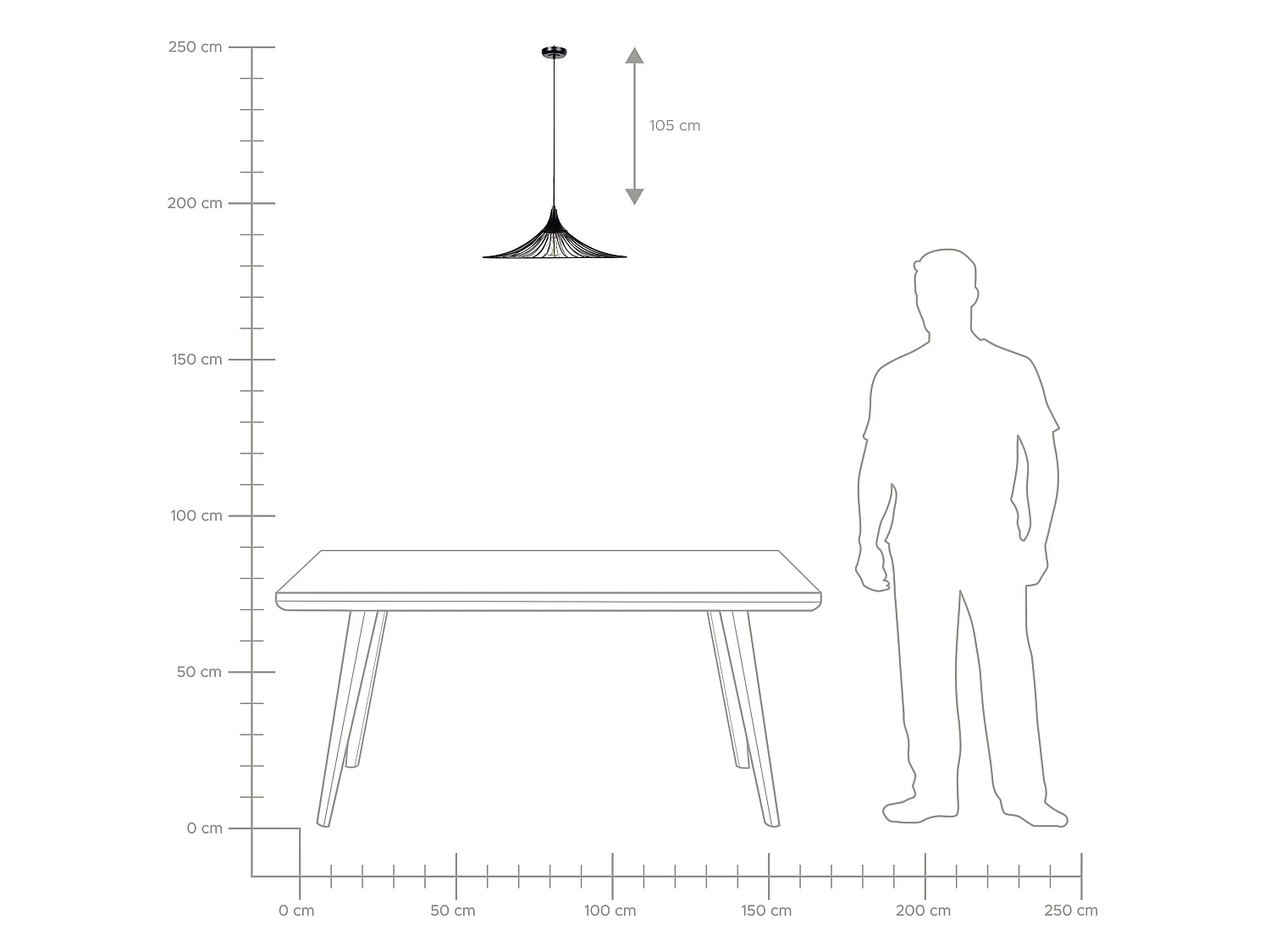 Lampe suspension MAZARO Métal Noir