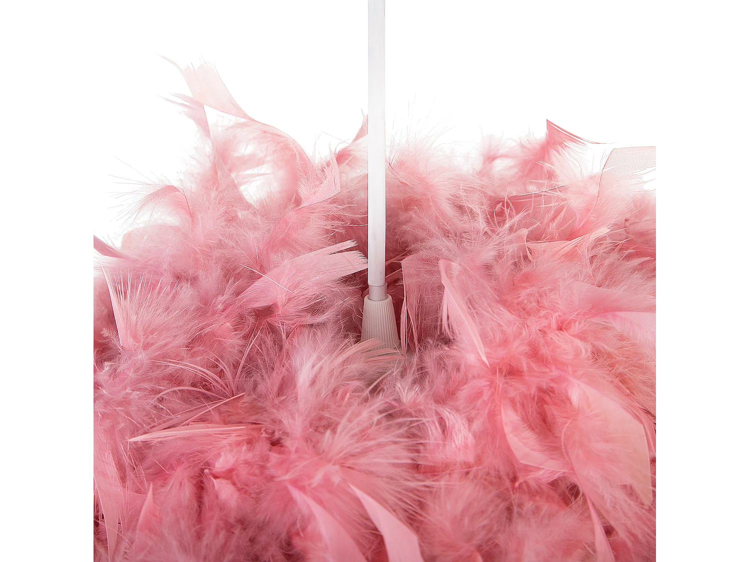 Retro Pendelleuchte Deckenleuchte mit echten Federn rosa Drava