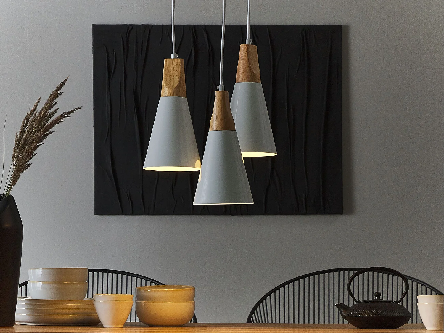 Lampe suspension blanc en métal TICINO