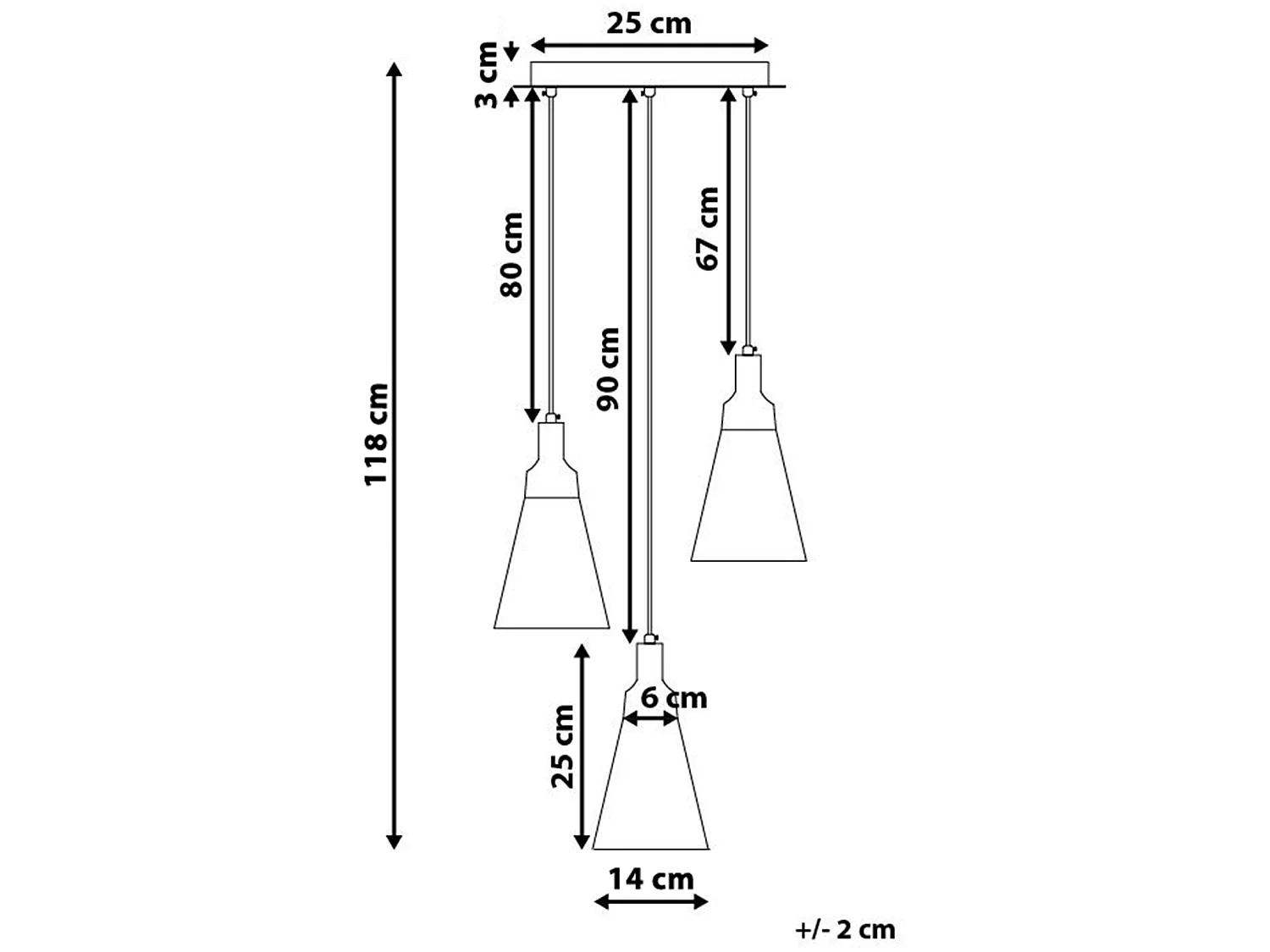 Lampe suspension blanc en métal TICINO