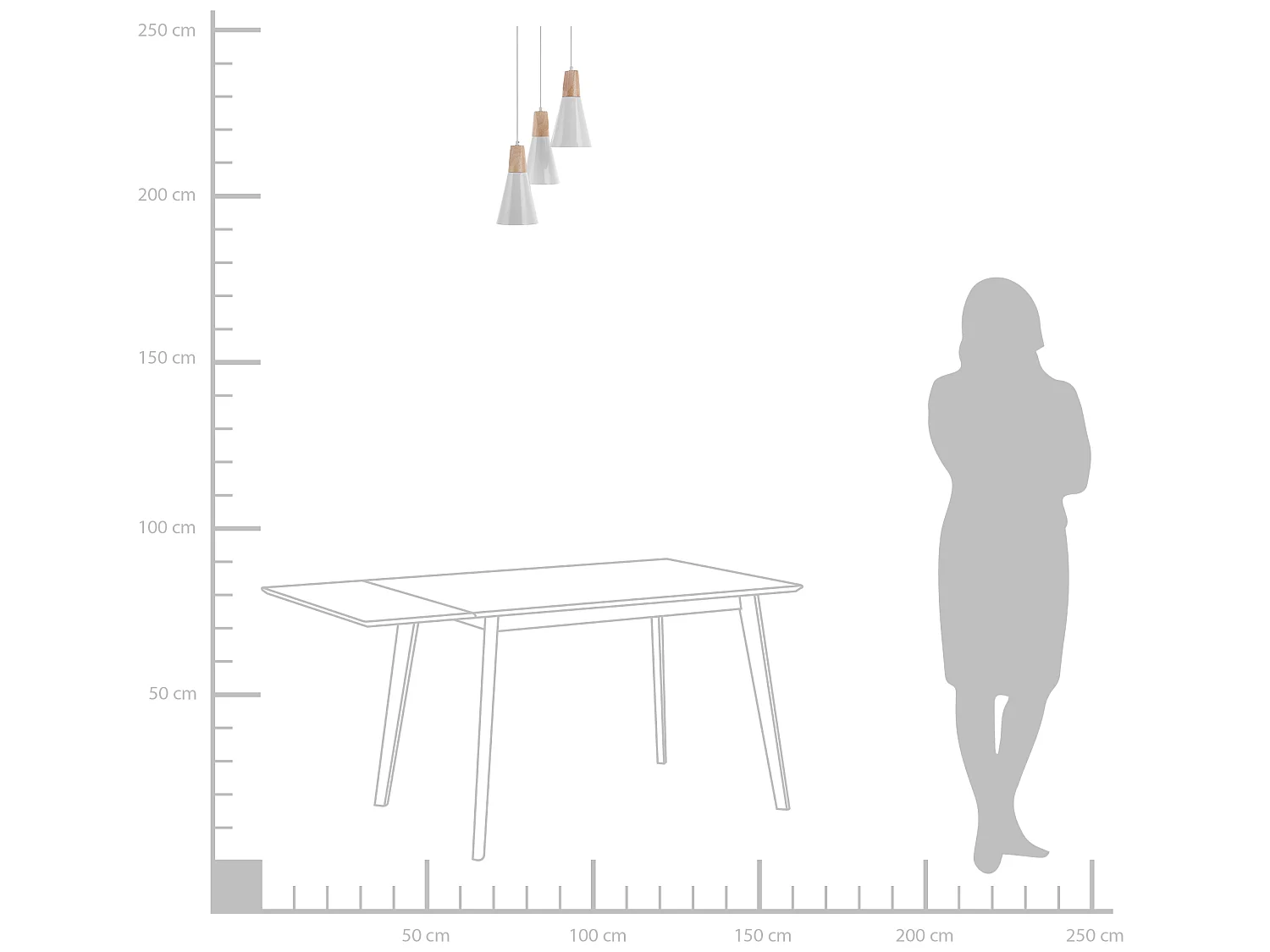 Lampe suspension blanc en métal TICINO