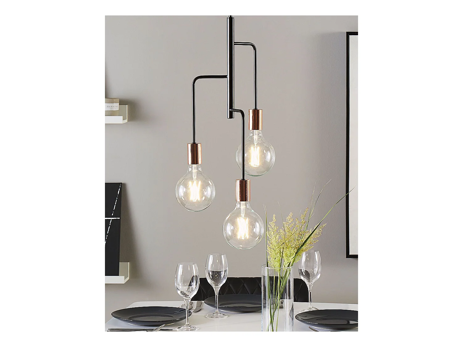 Lampe suspension BOGNA Métal Noir