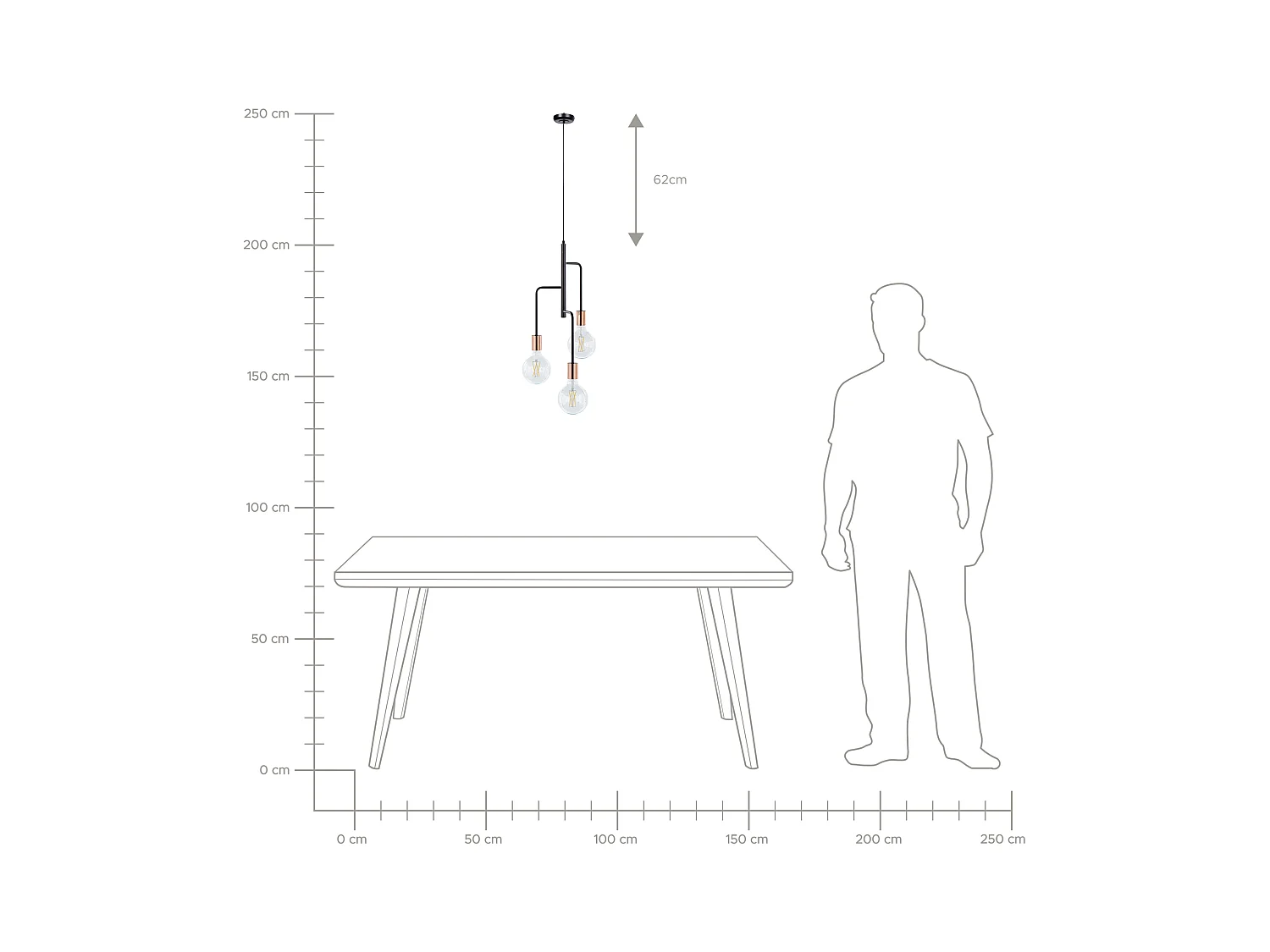 Lampe suspension BOGNA Métal Noir
