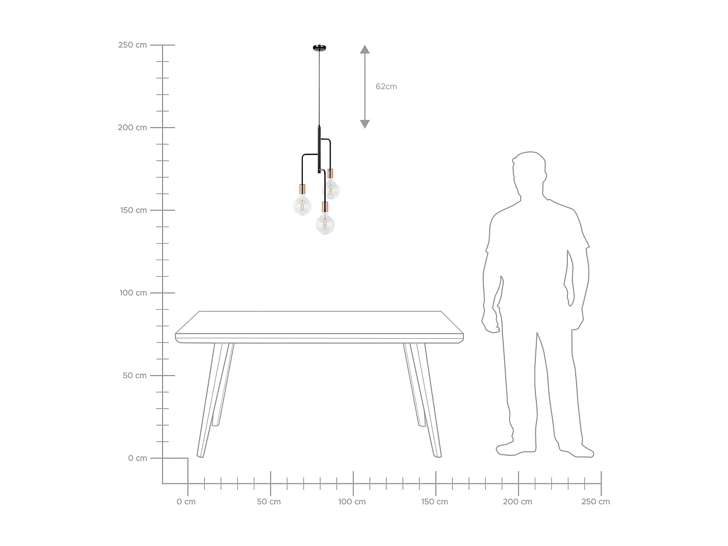 Lampadario BOGNA Metallo Nero