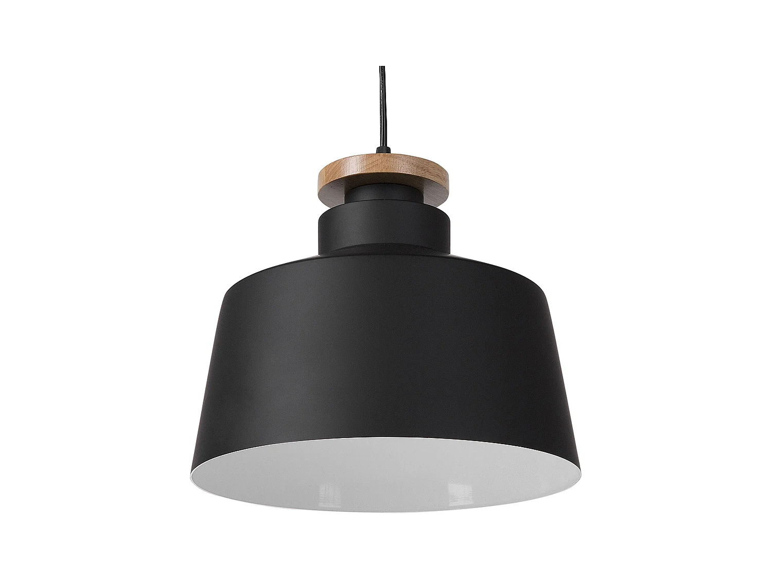 Industrielle Pendelleuchte runder Lampenschirm Aluminium schwarz matt Danube