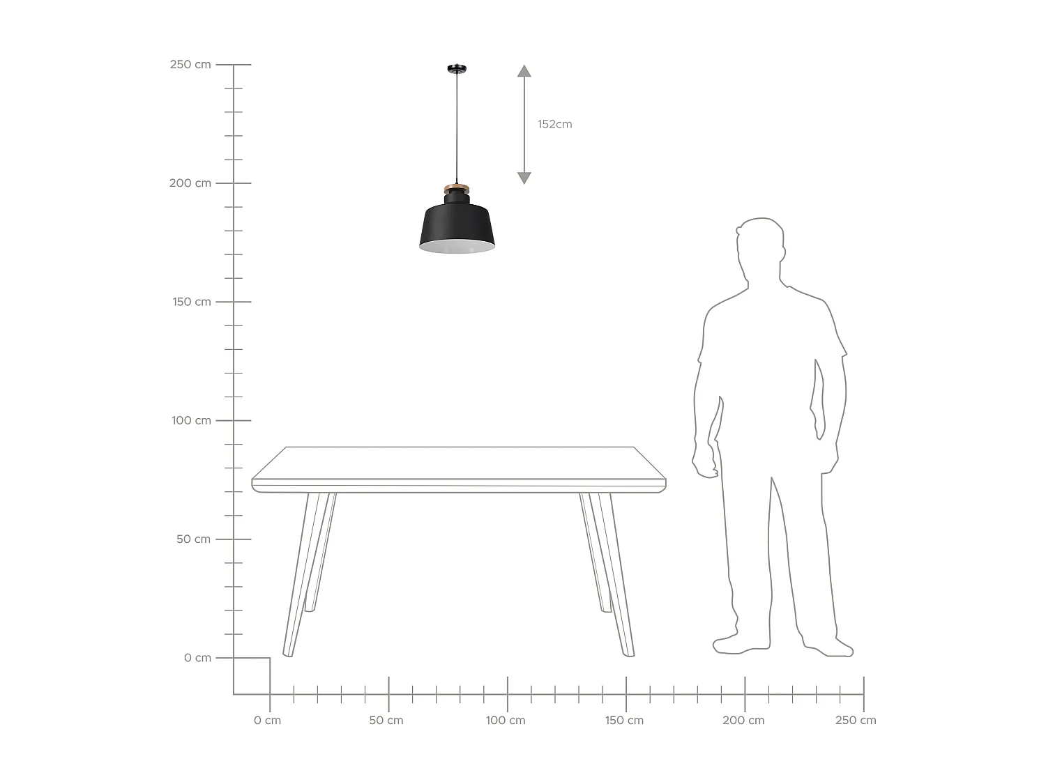 Lampe suspension DANUBE Métal Noir