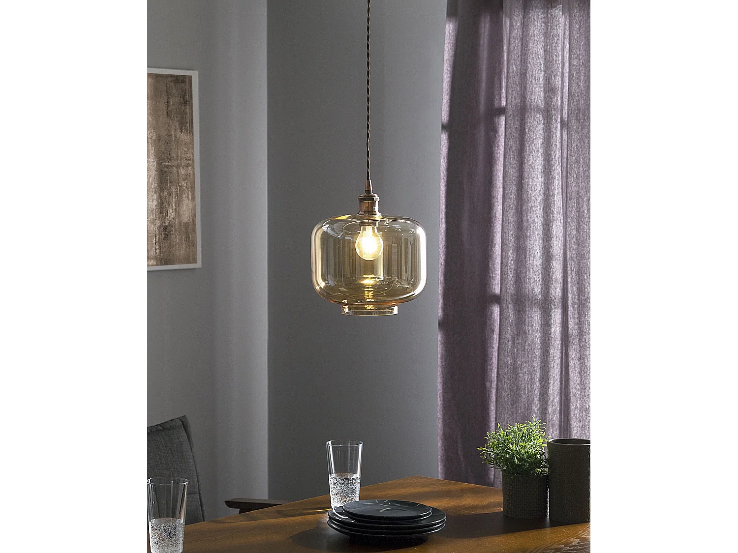 Lampe suspension LANATA Verre Transparent