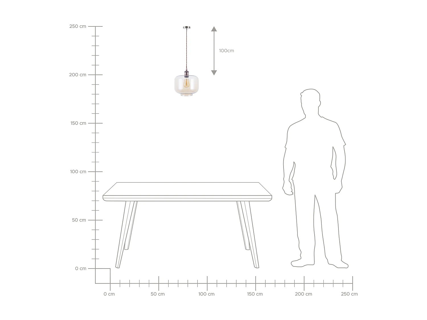 Lampe suspension LANATA Verre Transparent