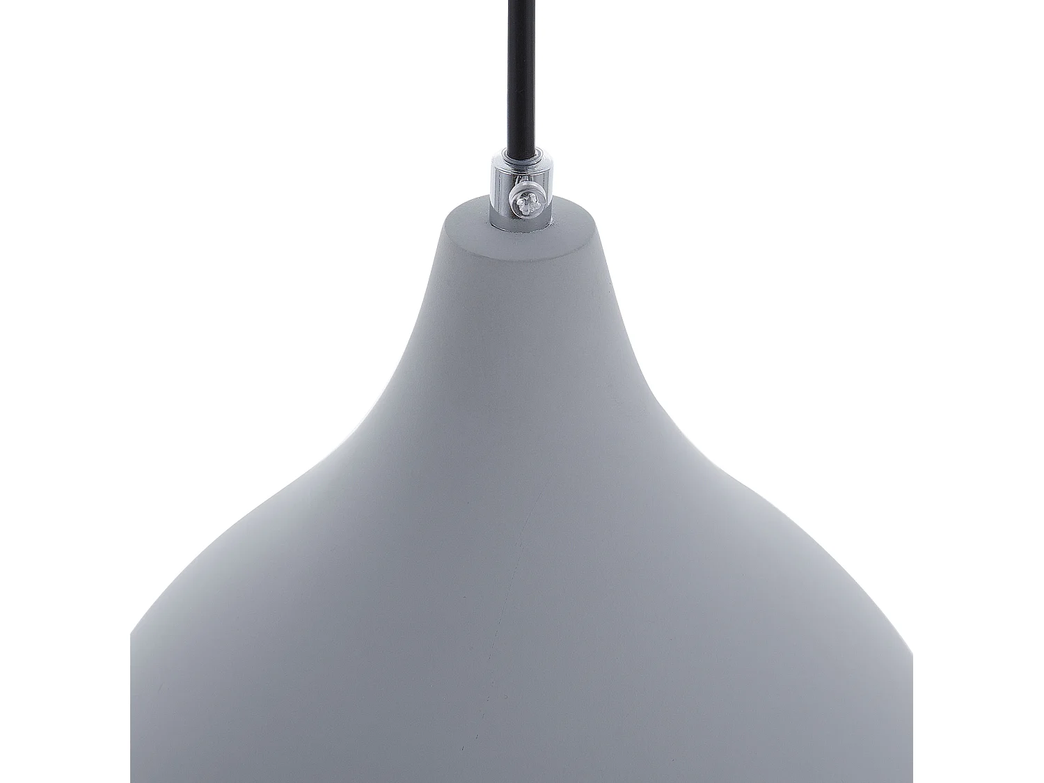 Hängelampe mit Schirm Gips grau Glockenform 1-flammig Industrie-Design Lambro