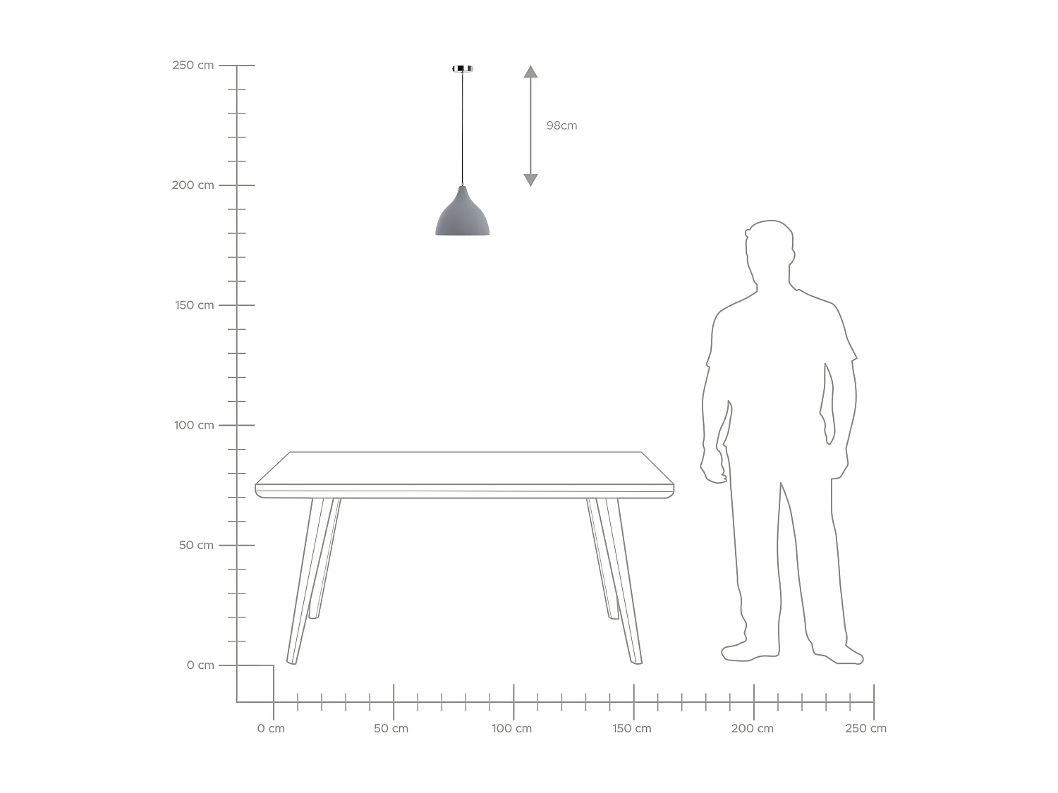 Lampe suspension LAMBRO Béton Gris clair