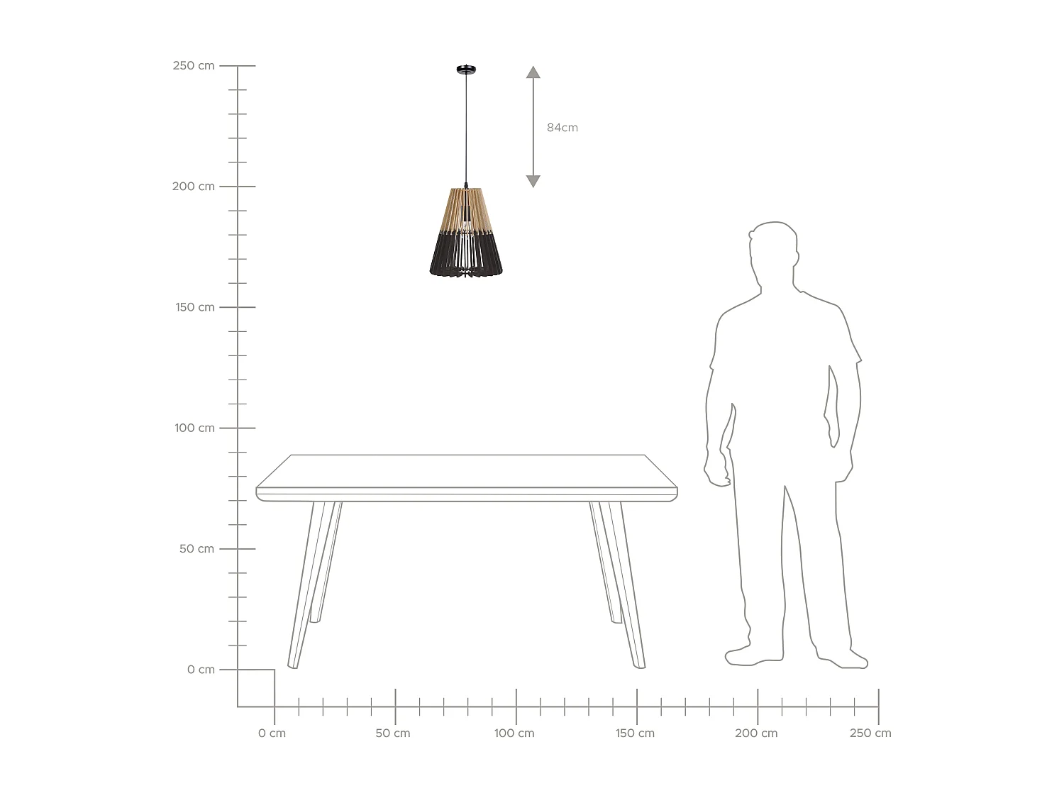Lampe suspension CAVALLA Noir