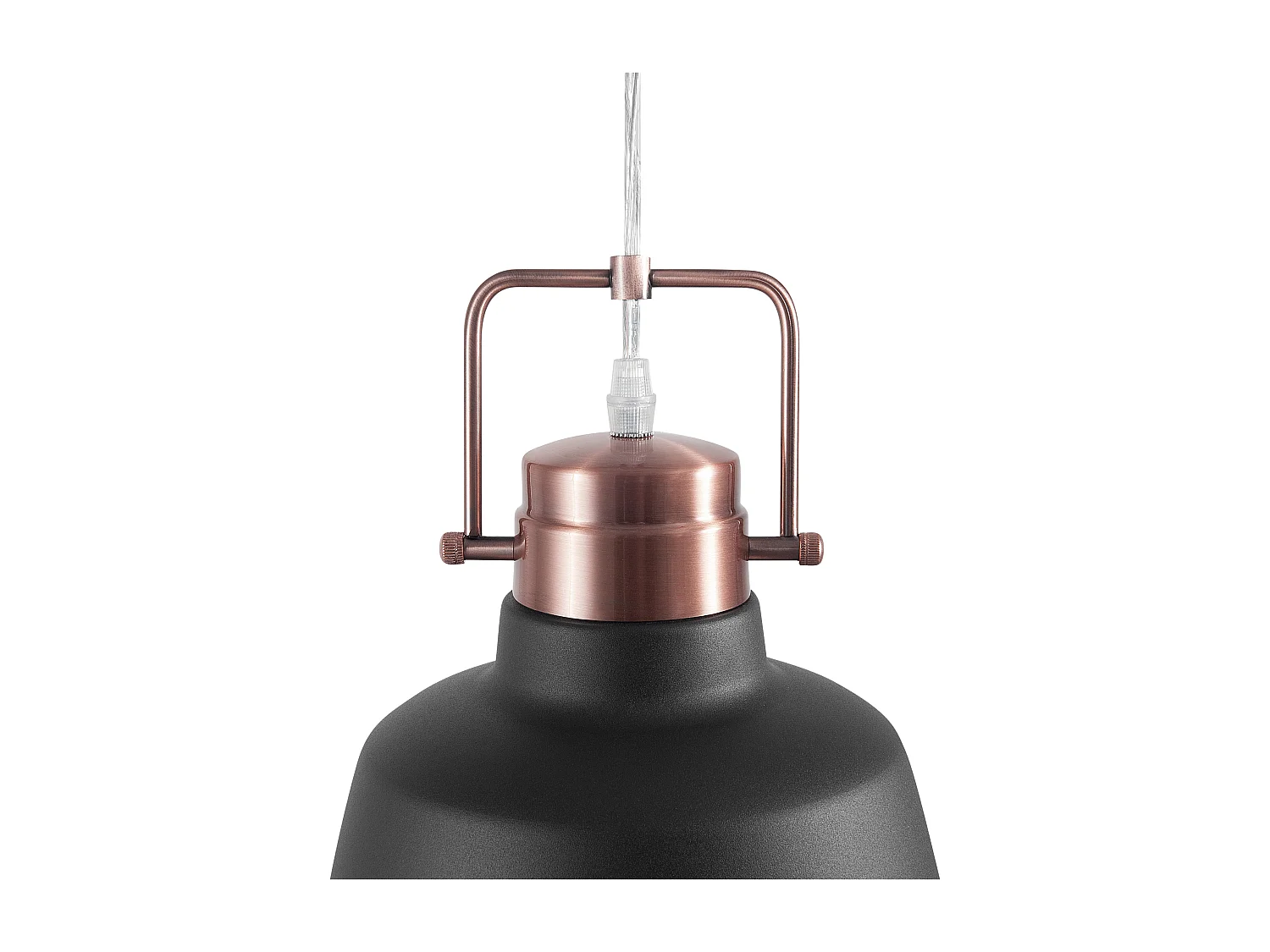 Industrielle Hängelampe runder Lampenschirm grau/kupfer matt Narmada