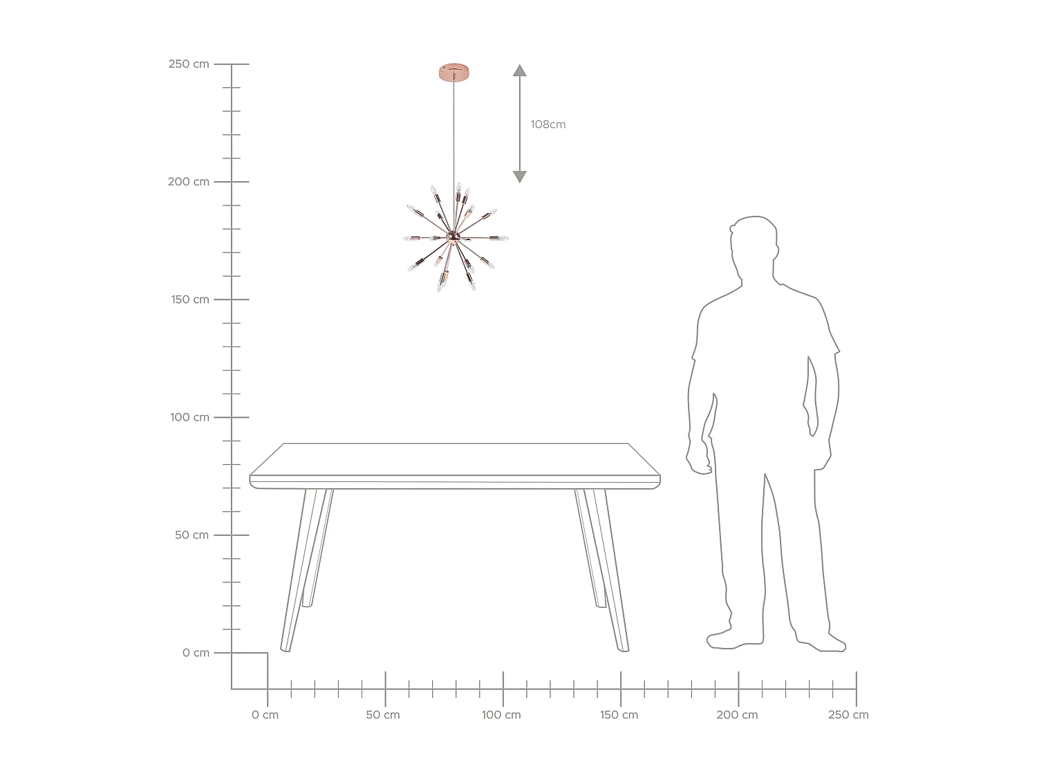 Lampe suspension MAGUSE Métal Cuivré