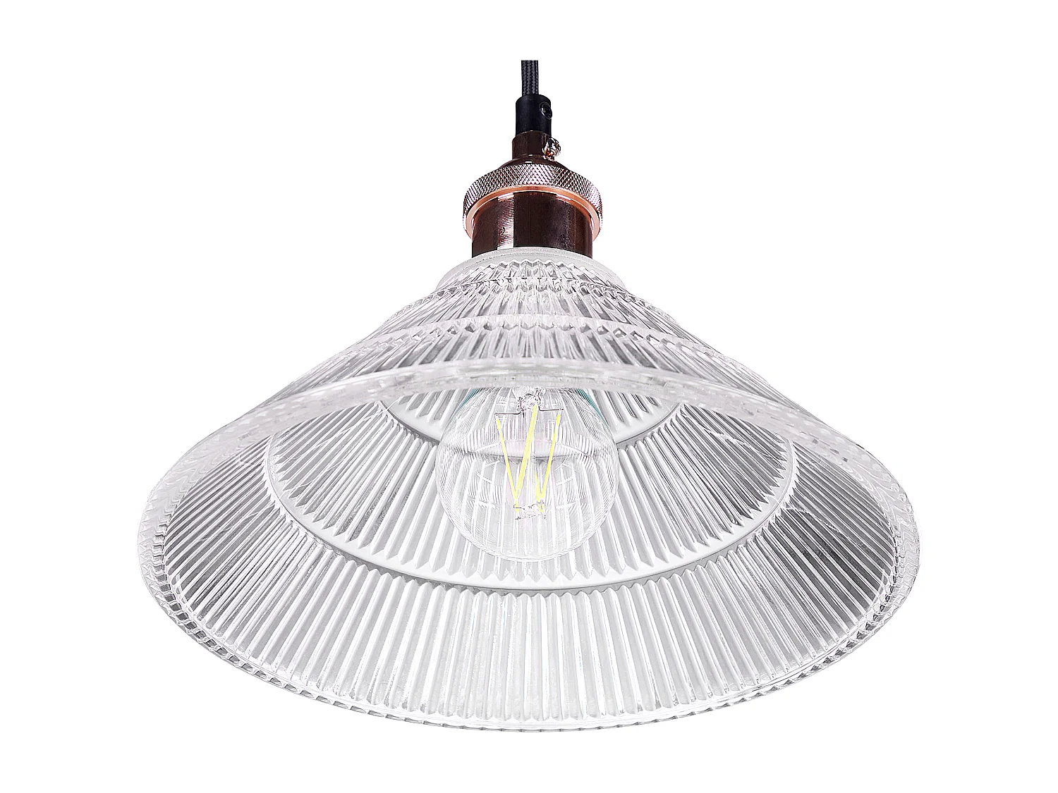 Lampe suspension CURONE Verre Cuivré