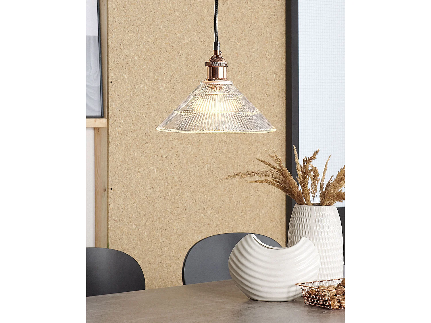 Hanglamp CURONE Glas Koper