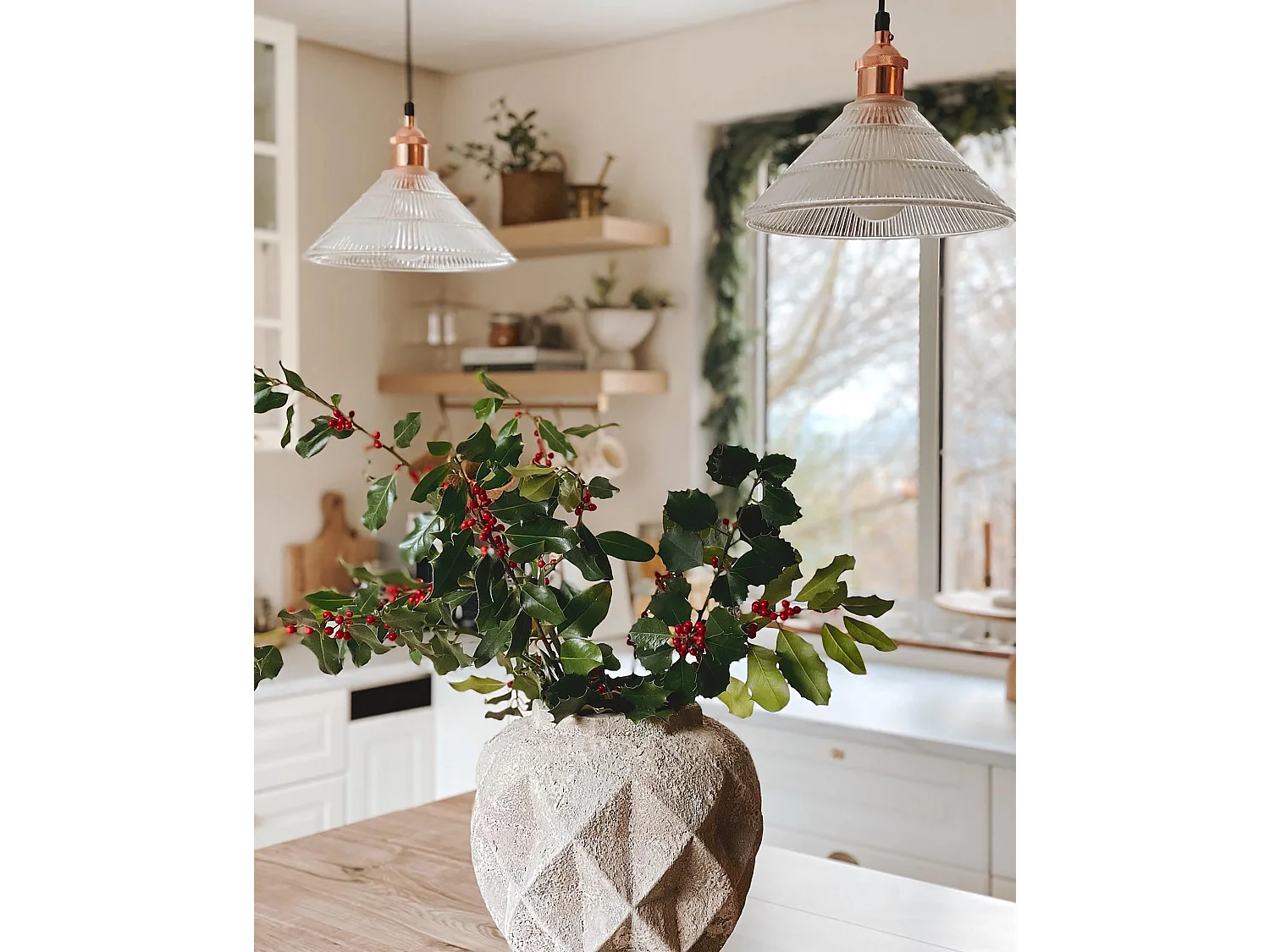 Lampe suspension CURONE Verre Cuivré