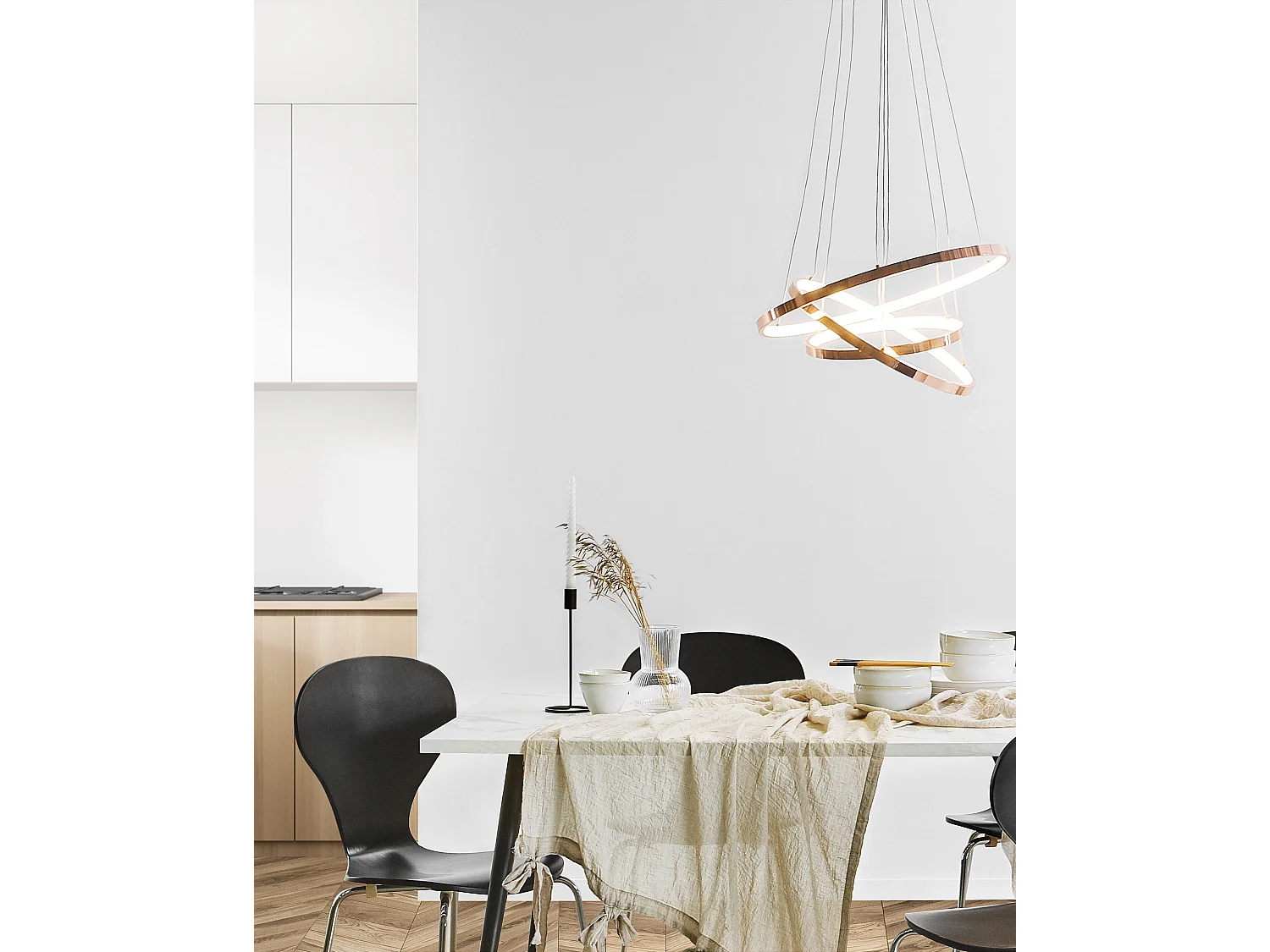 Lampa wisząca LED ATREK Metal Różowe złoto