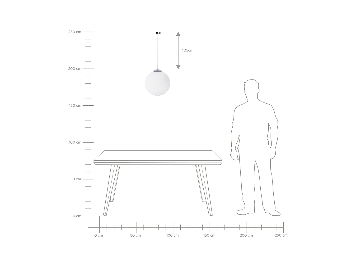 Hanglamp BARROW L Glas Wit