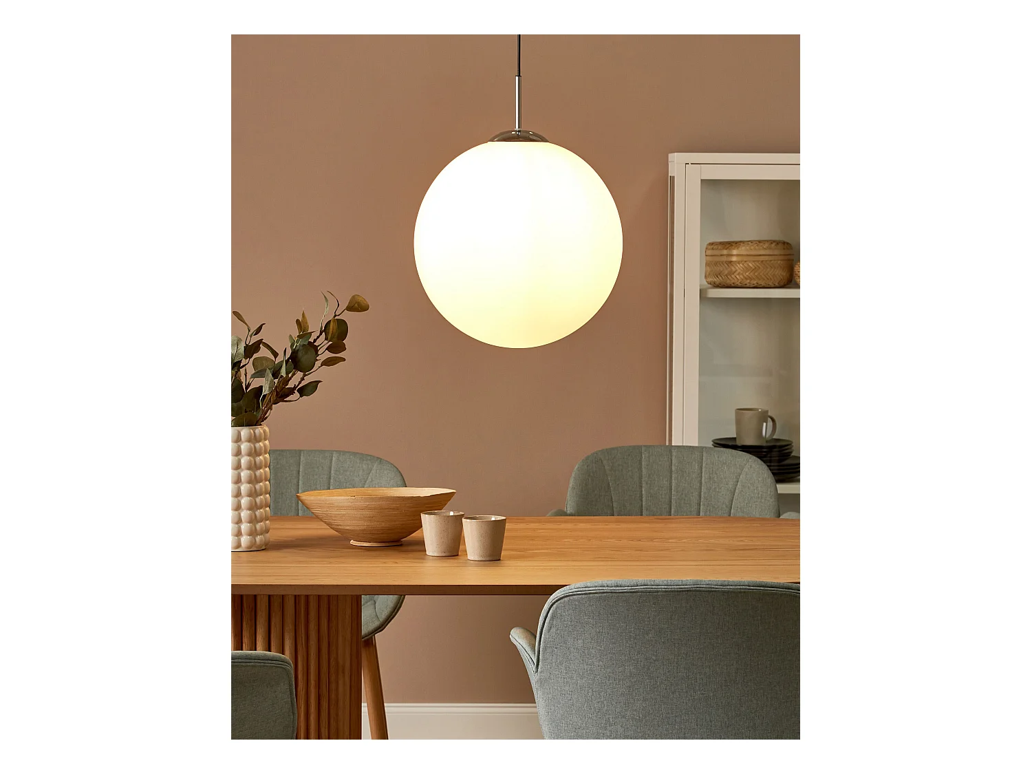 Hanglamp BARROW L Glas Wit