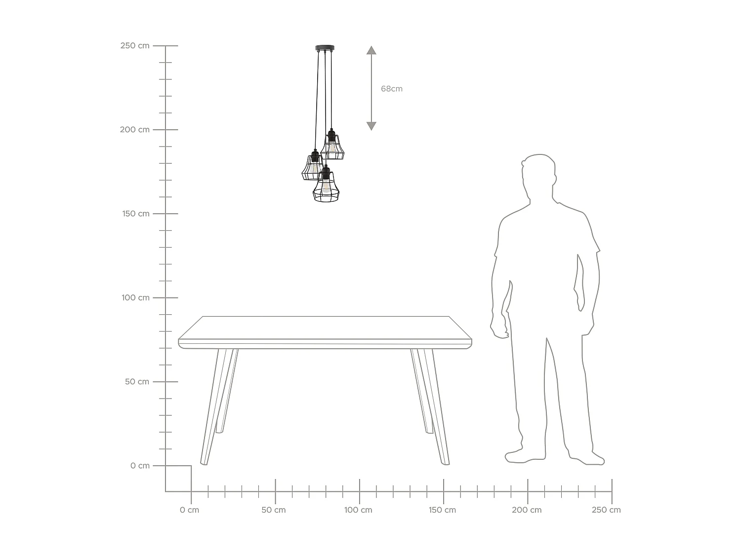 Lampe suspension PECWAN Métal Noir
