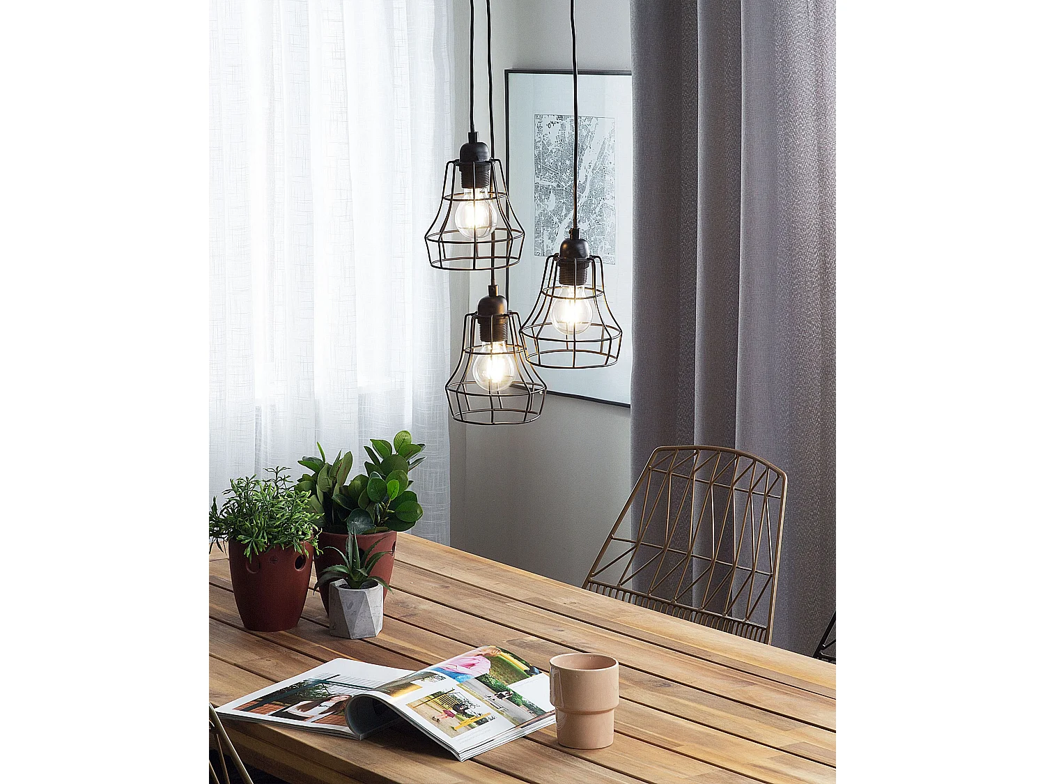 Lampe suspension PECWAN Métal Noir