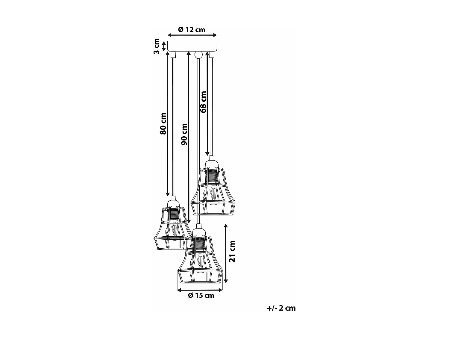 Lampe suspension PECWAN Métal Noir