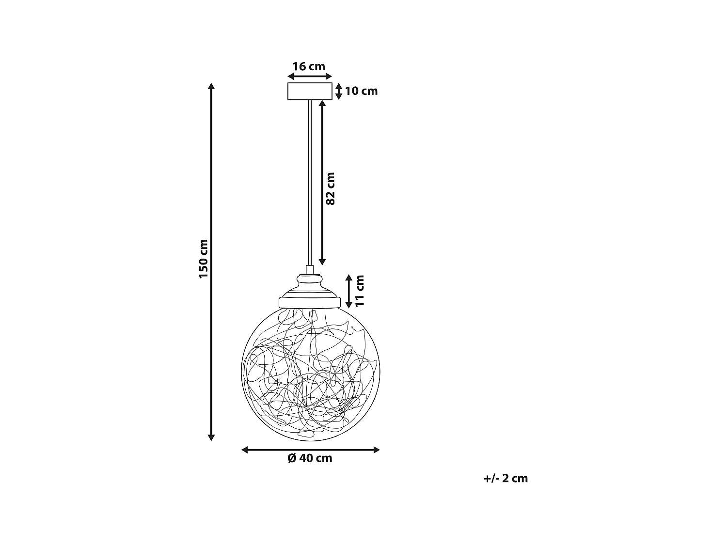 Lampe suspension BENI Verre Argenté