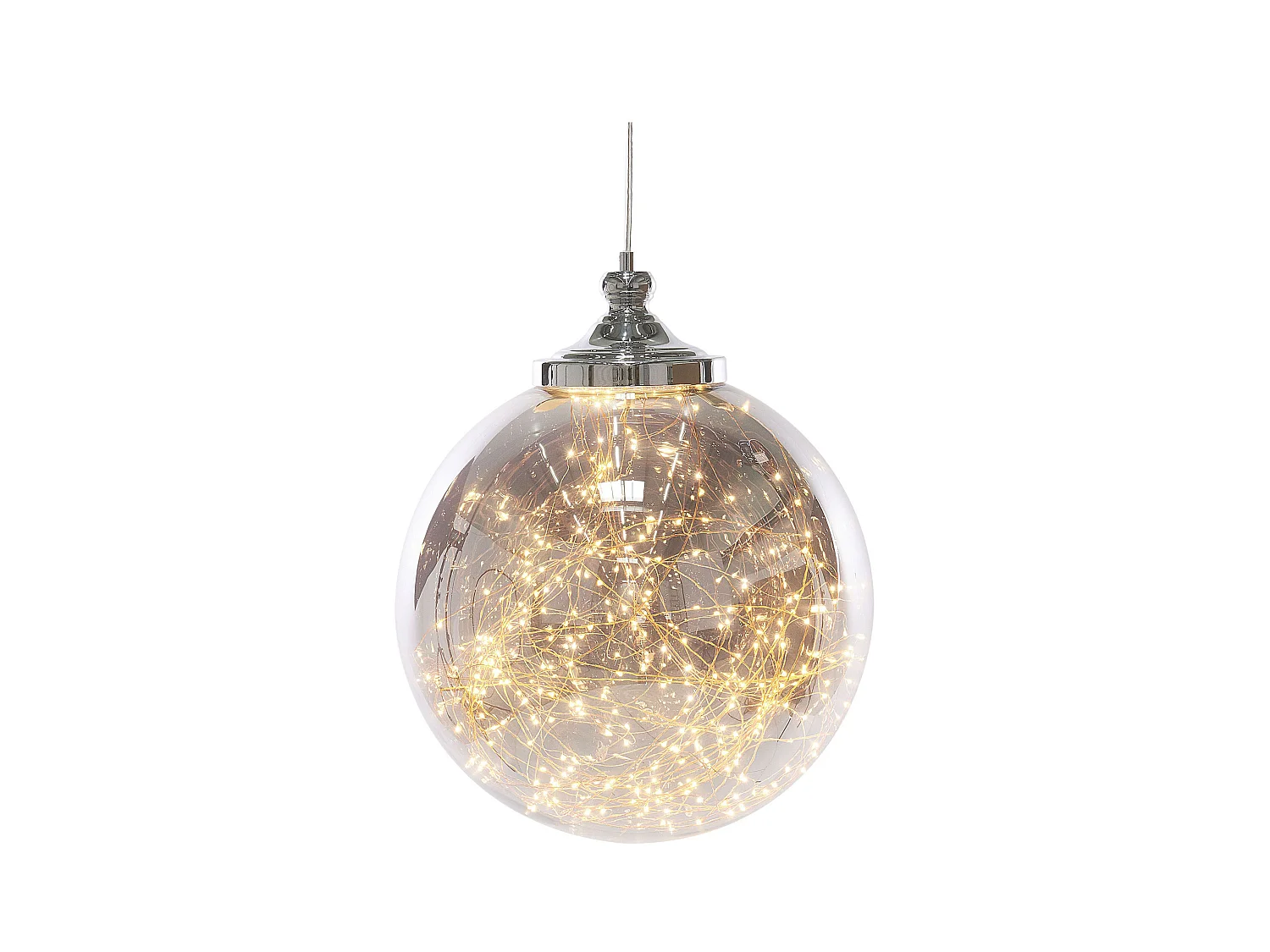 Lampe suspension BENI Verre Argenté