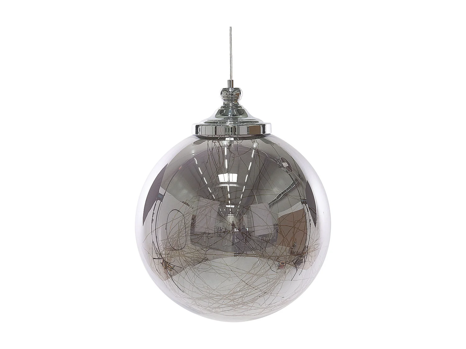 Lampe suspension BENI Verre Argenté