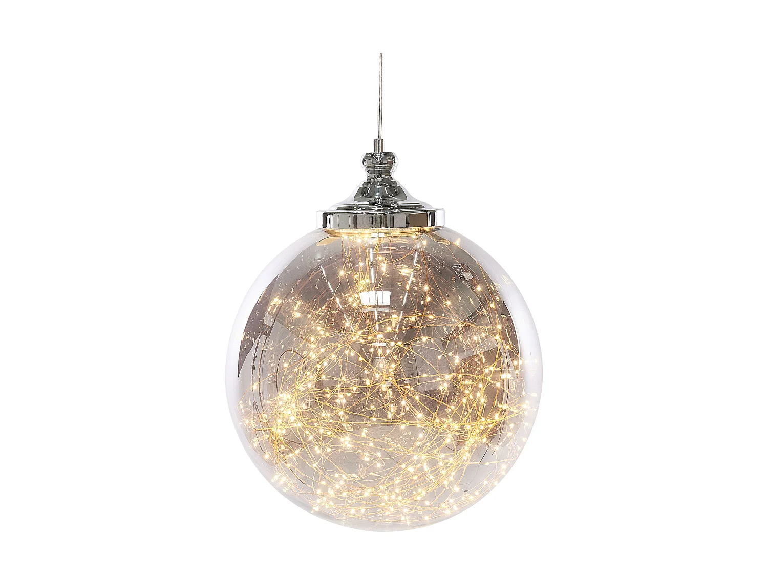 Lampe suspension BENI Verre Argenté