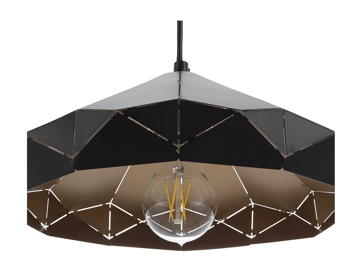 Moderne Hängelampe Pendelleuchte Falt-Optik Metall schwarz Nevola