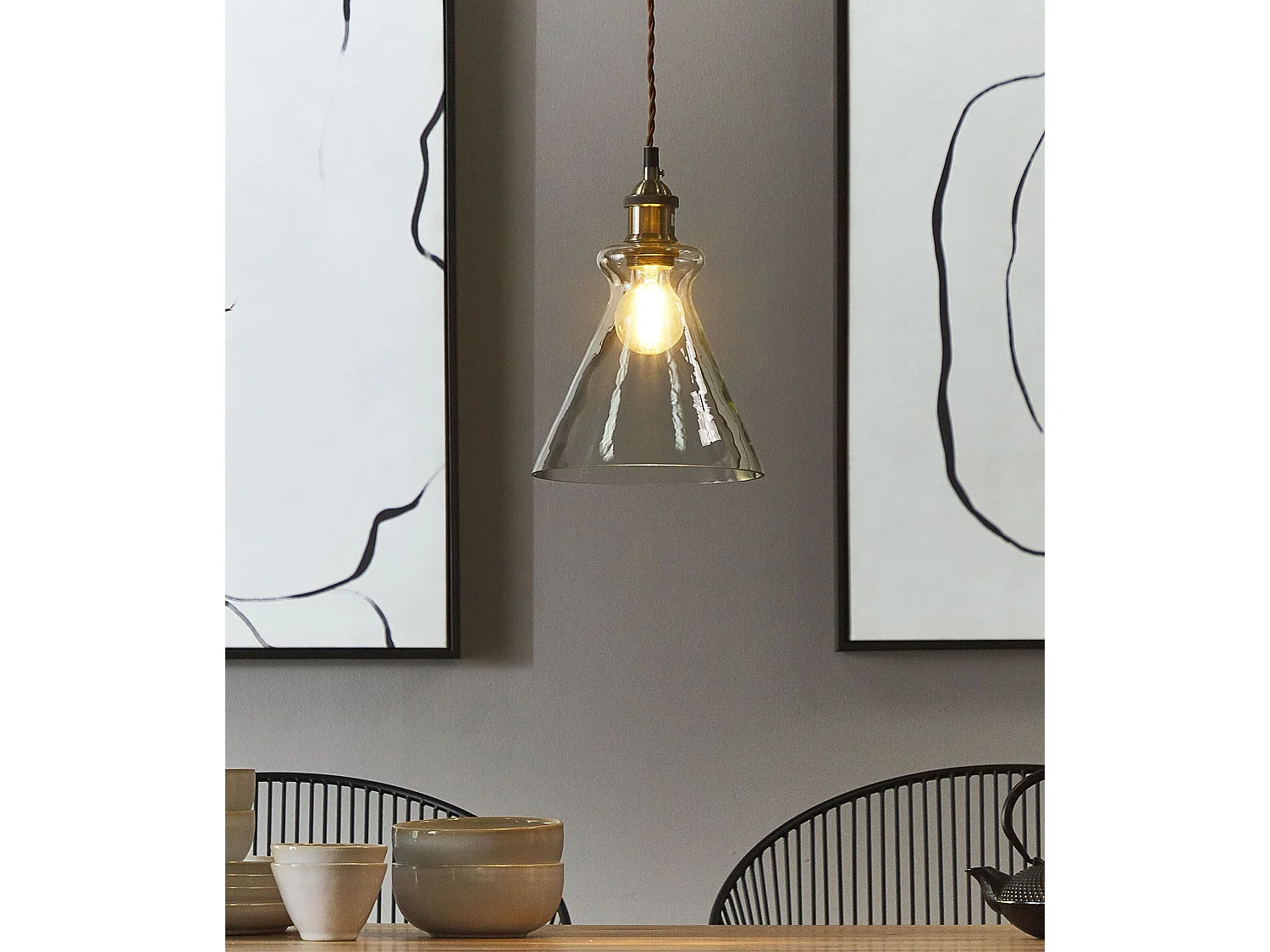 Lampe suspension BERGANTES Verre Transparent