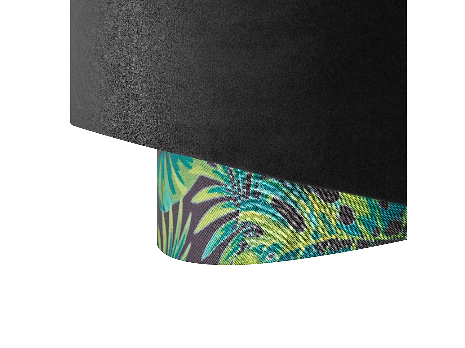 Lampe suspension noire et motif feuille ZEJA