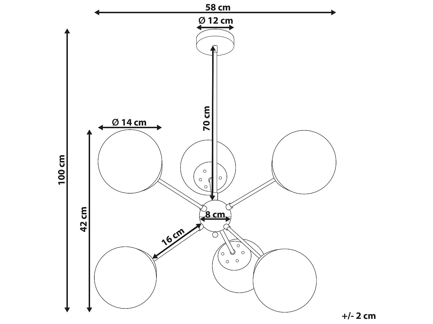 Iluminação de tecto ADAWRO Metal Preto/Branco