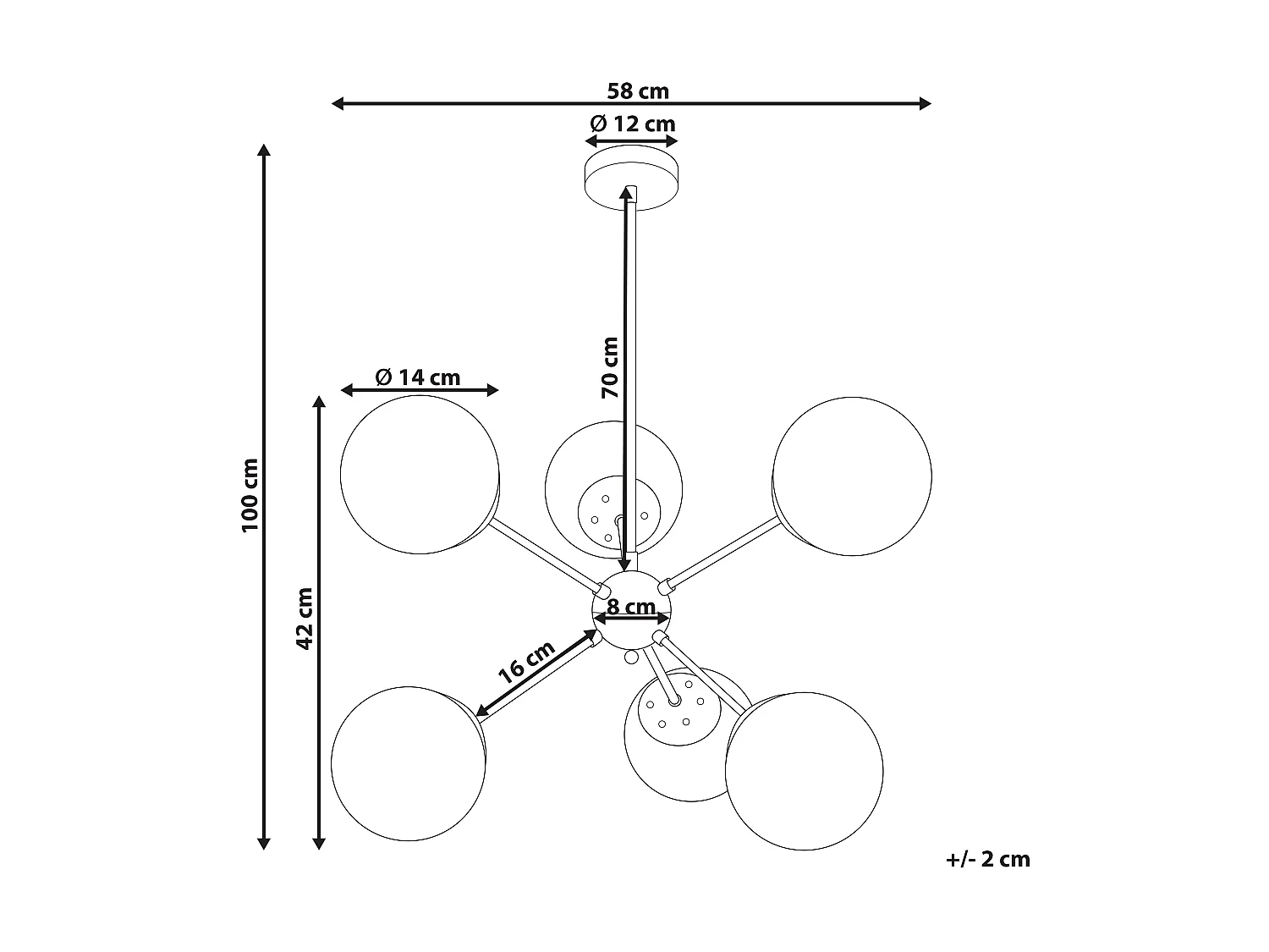 Plafonnier ADAWRO Métal Noir/blanc