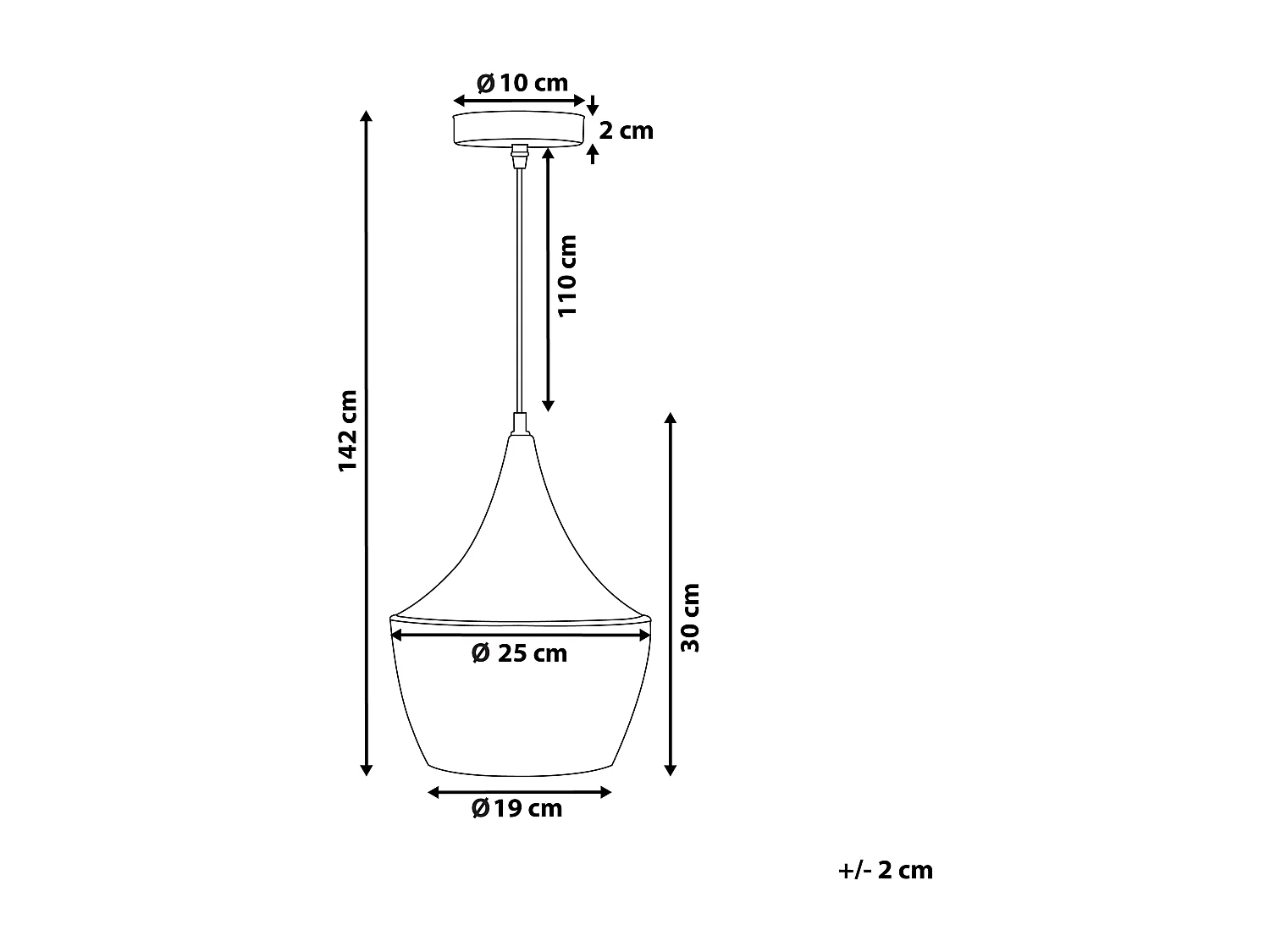Lampe suspension FRASER Doré