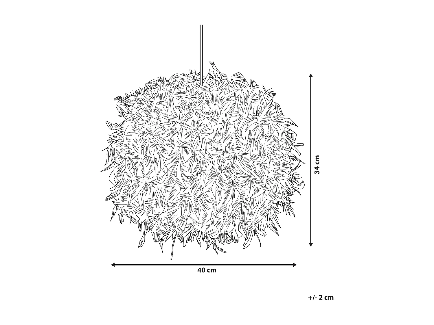 Retro Pendelleuchte Deckenleuchte mit echten Federn weiß Drava
