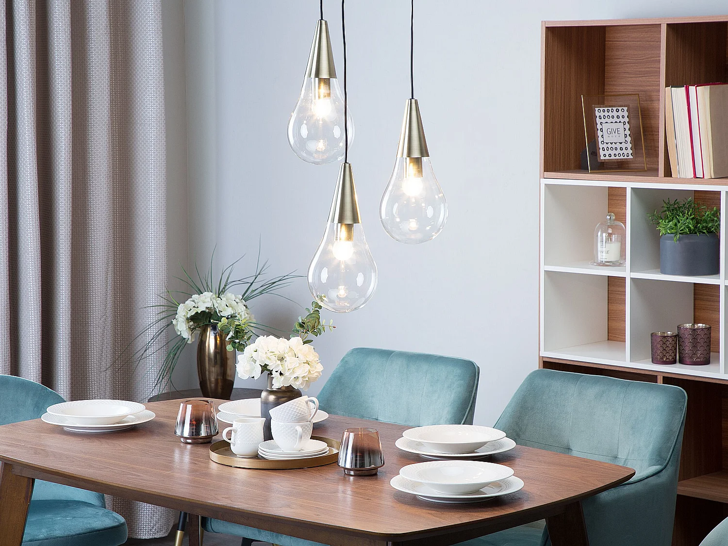 Lampa wisząca VESLE Szkło Mosiężny