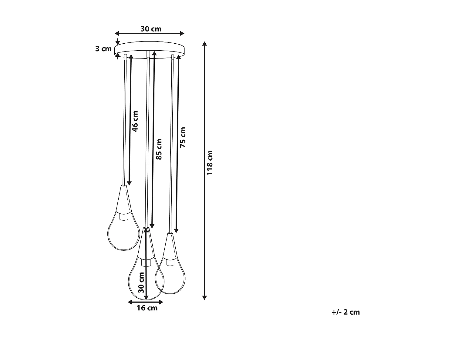 Lampa wisząca VESLE Szkło Mosiężny