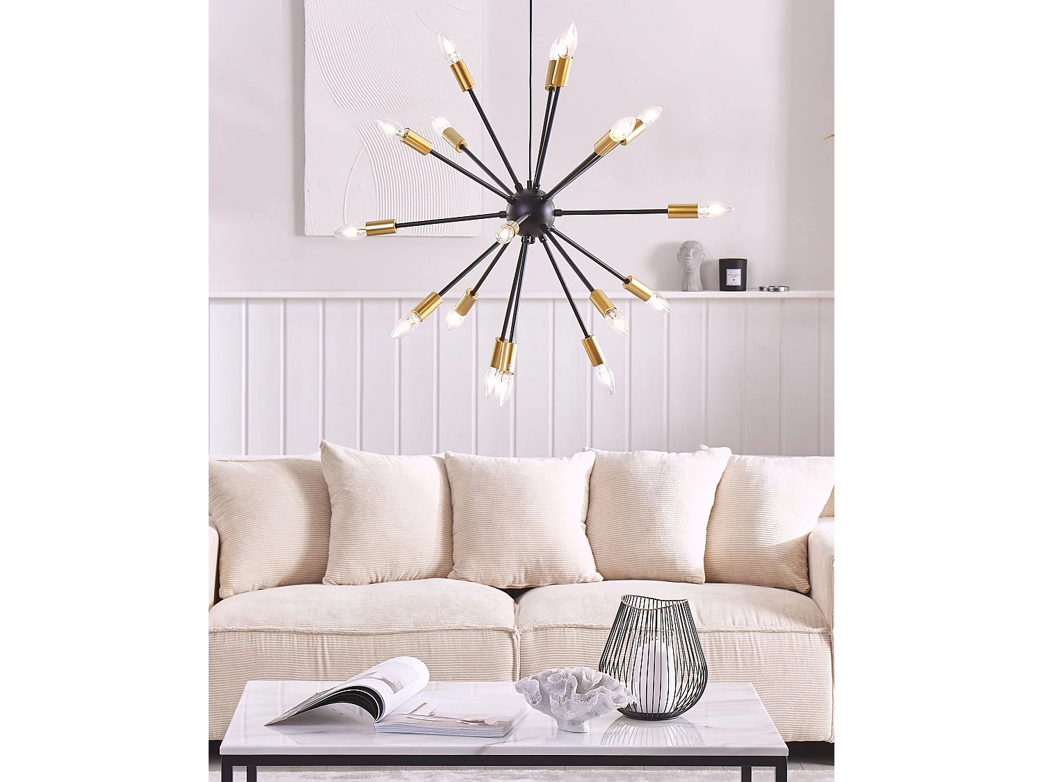 Lampe suspension MAGUSE Métal Noir/doré