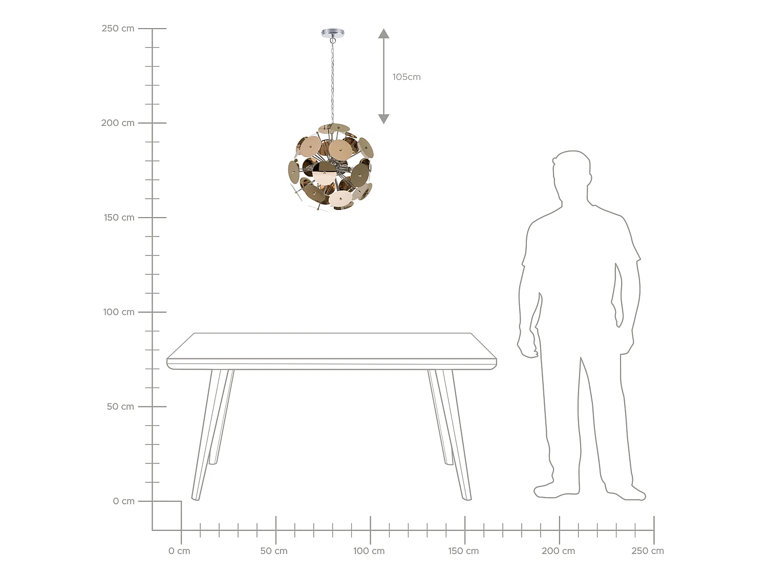 Lampe suspension ZAMBEZI Métal Cuivré