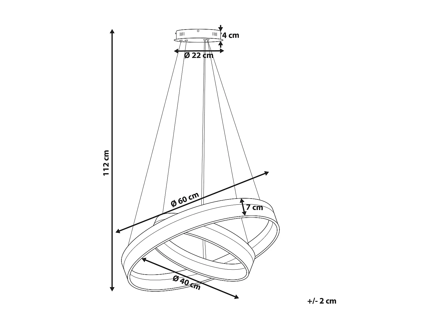 Lampe LED suspendue PUZI Métal Blanc