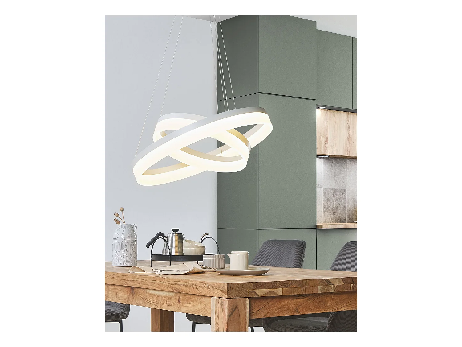 Lampe LED suspendue PUZI Métal Blanc