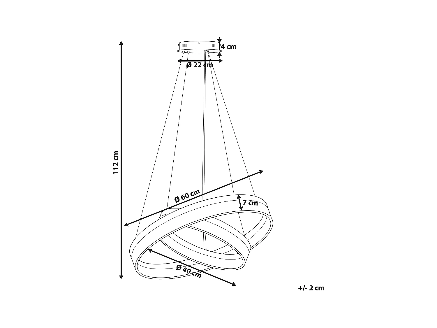 Lampe LED suspendue PUZI Métal Blanc