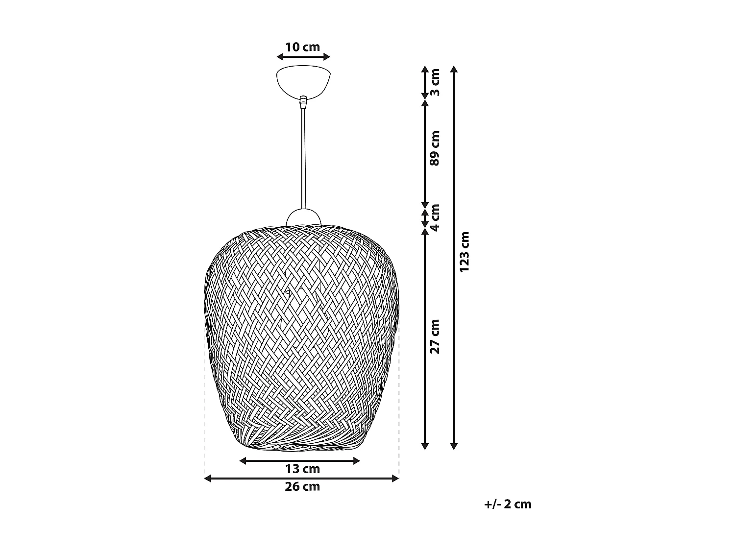 Lampa wisząca BOMU Drewno bambusowe Miedziany
